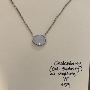 Chalcedony sterling silver pendant